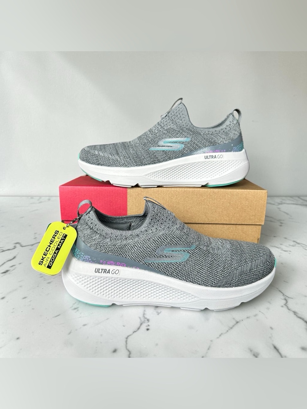 Skechers GO RUN Elevate Gray Running Shoes Women’s Size 6 – Style 128339 NIB